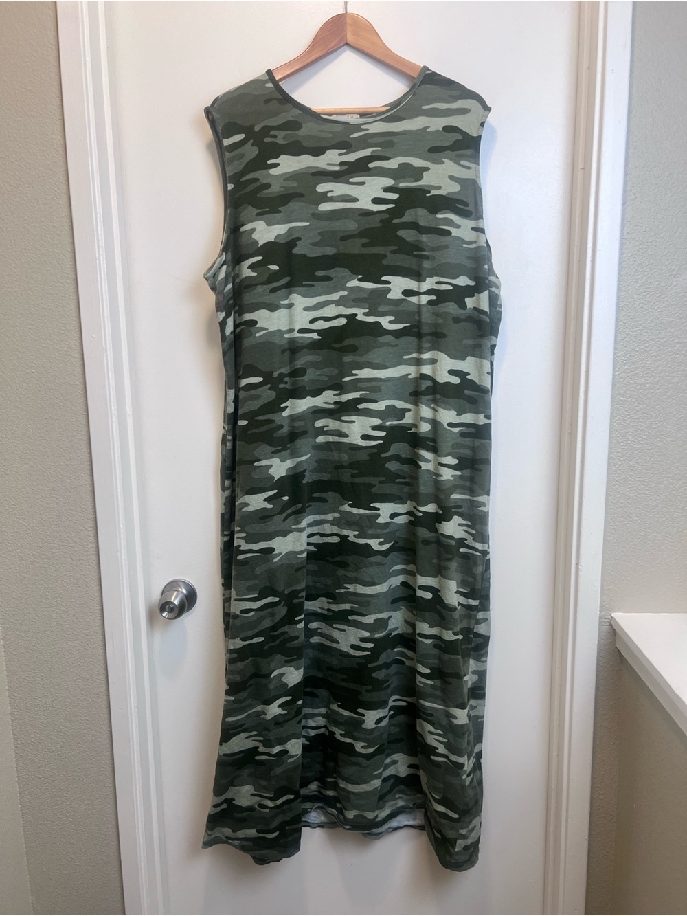 Style & Co 100% Cotton Camo Maxi Dress Sleeveless Plus Size 3X